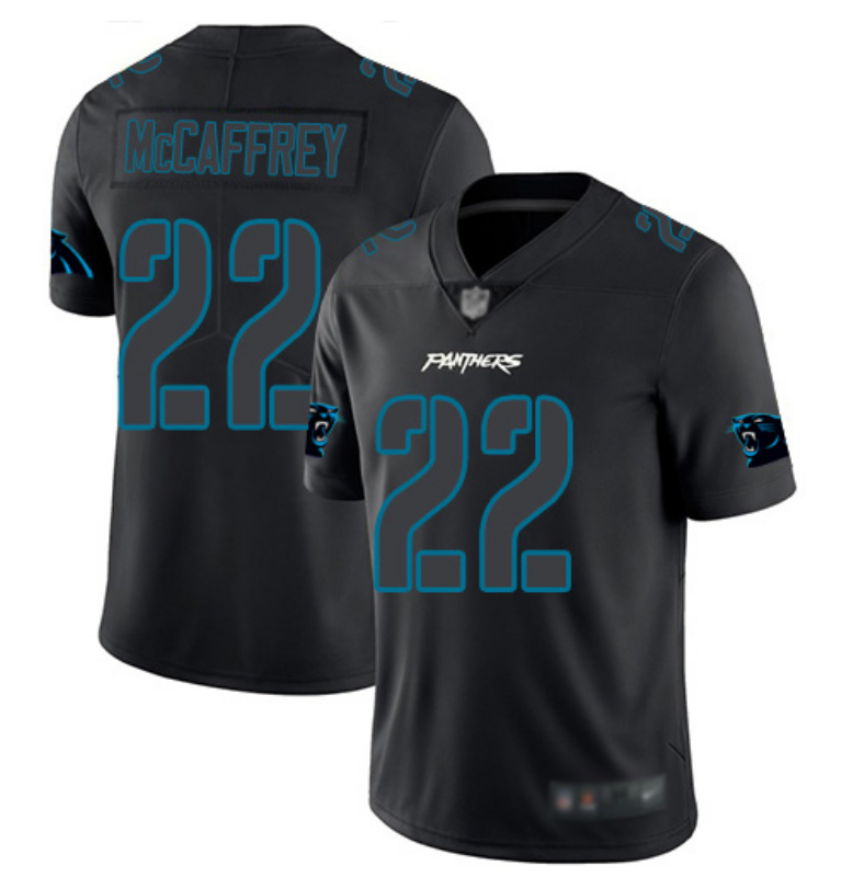 Nike Panthers 22 Christian McCaffrey Black Impact Rush Limited Jersey Dyin